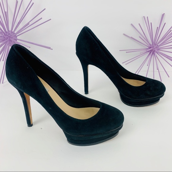 BCBGMaxAzria / Black Wood Stack Platform Heel - Picture 4 of 8